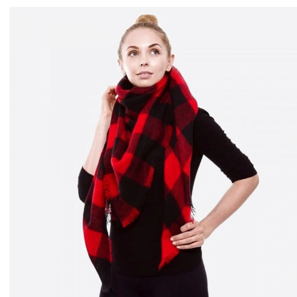 Buffalo Plaid Blanket Scarf